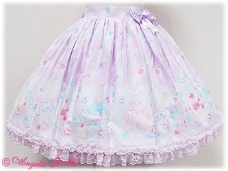 angelic pretty magical milk cats skirt - lavender - 2023