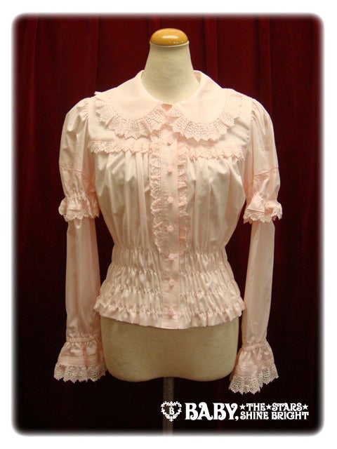 btssb waist shirring blouse - pink - 2011