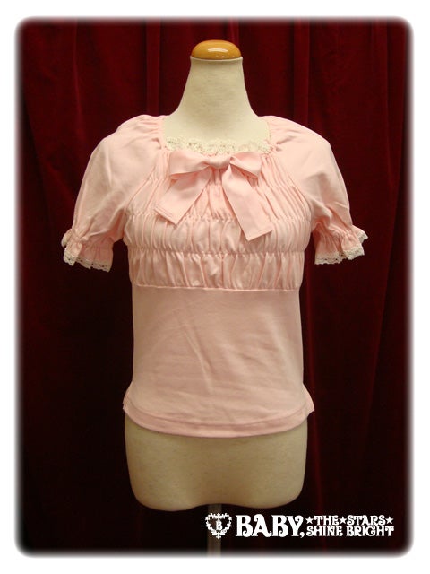 btssb shirring short sleeve cutsew - pink - 2011