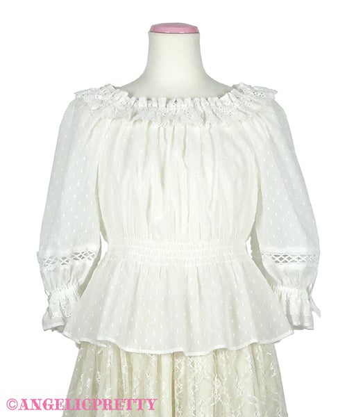 angelic pretty resort blouse (cut voile) - offwhite - 2021